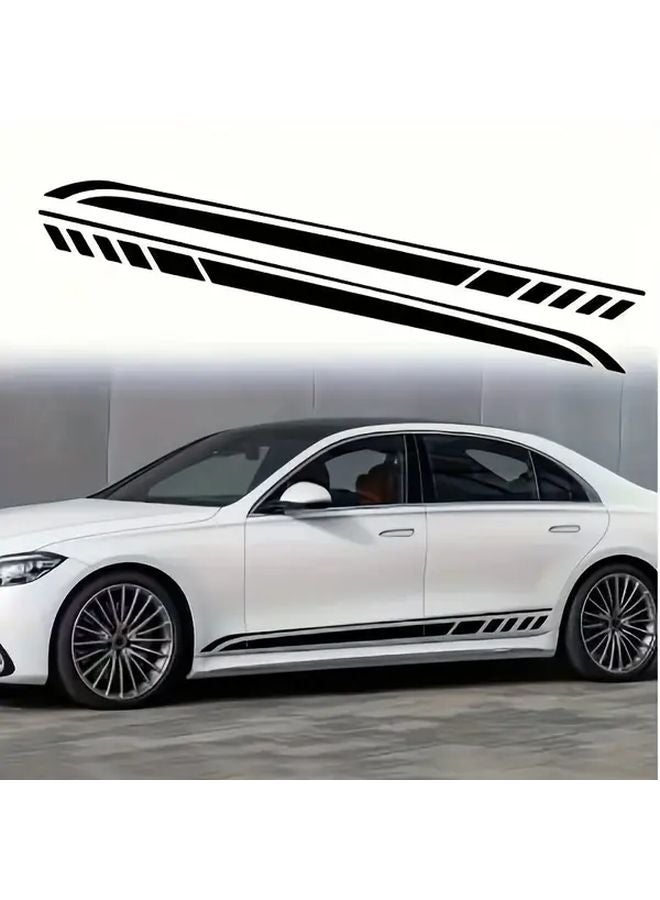 Black Car Side Stickers Glossy Aerodynamic Line Decals Easy Peel And Stick No Residue - Image 3